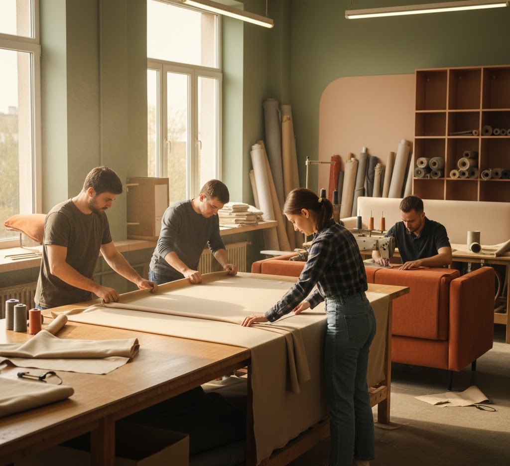 Ons team aan het werk in de werkplaats